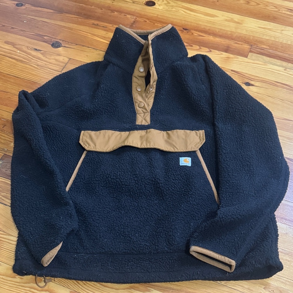 Carhartt Black and Brown Fleece Jacket